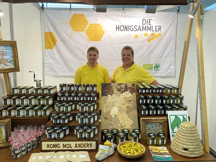 Naturland and Partners booth dei Honigsammler at BioSüd 2021 trade fair in Augsburg, Germany